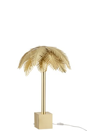 Tischlampe Palme Kokosblatt Gold 72cm