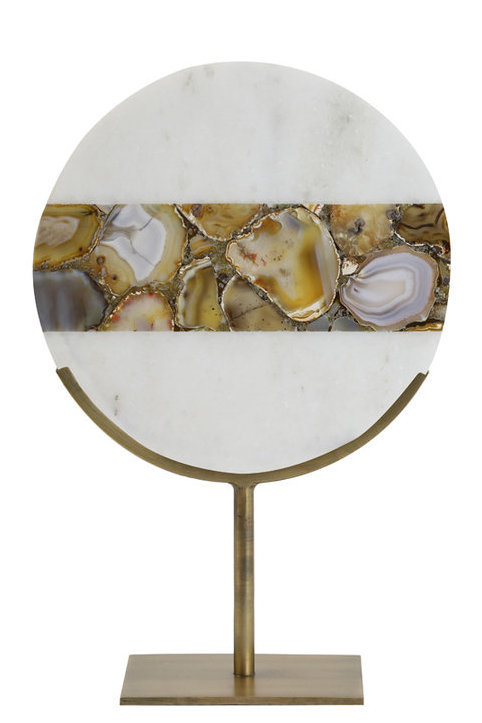 Light&Living Ornament Marmor/Achatstein Weiß/Braun 35cm