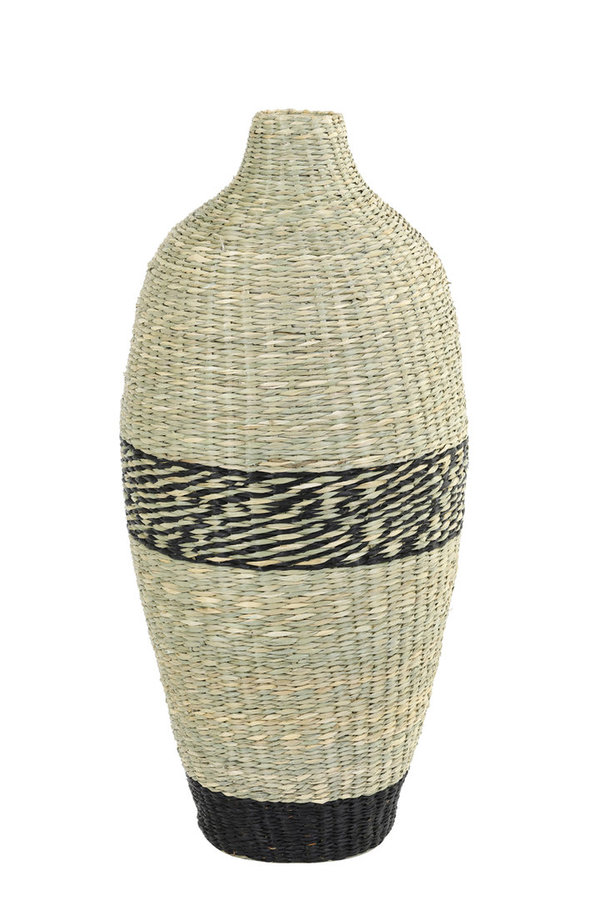 Light&Living Vase Holz/Jute Schwarz/Natur 57cm