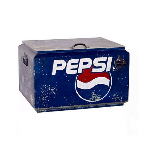 Hazenkamp Retro Kühlbox Metall mit Flaschenöffner 55cm Blau