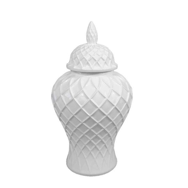 Hazenkamp Vase mit Deckel Weiß 41cm