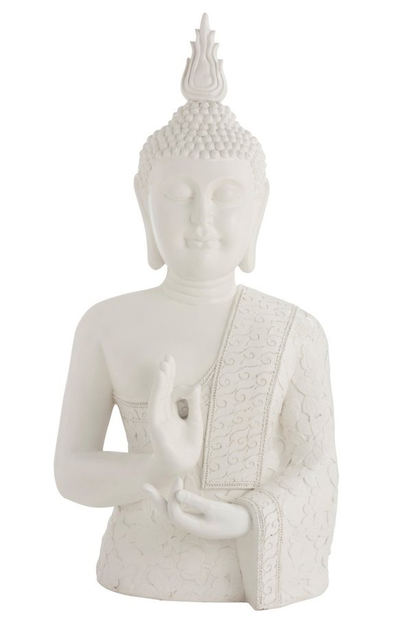Buddha Zen Figur Weiß 124cm