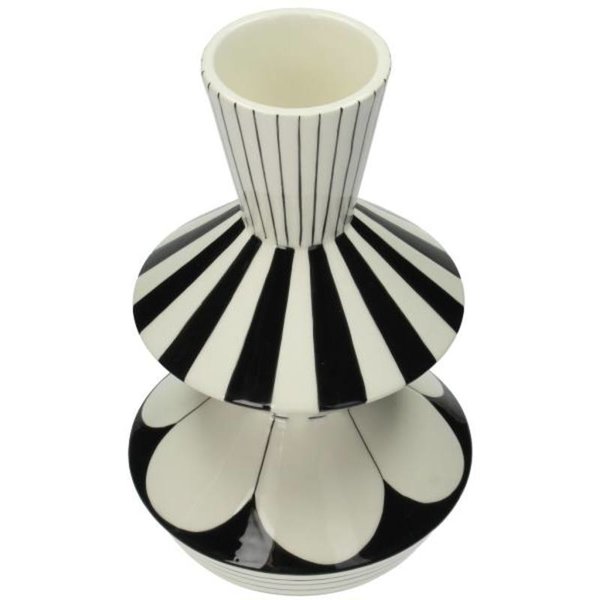 Vase Graphic Black/White 29cm