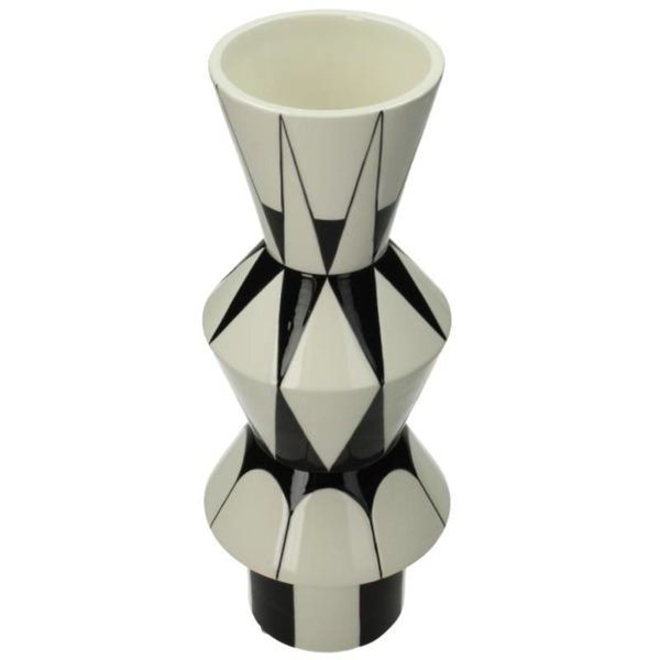Vase Graphic Black/White 33cm