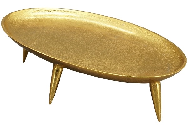 Tablett Gold auf Fuss ALU/RAW  37cm