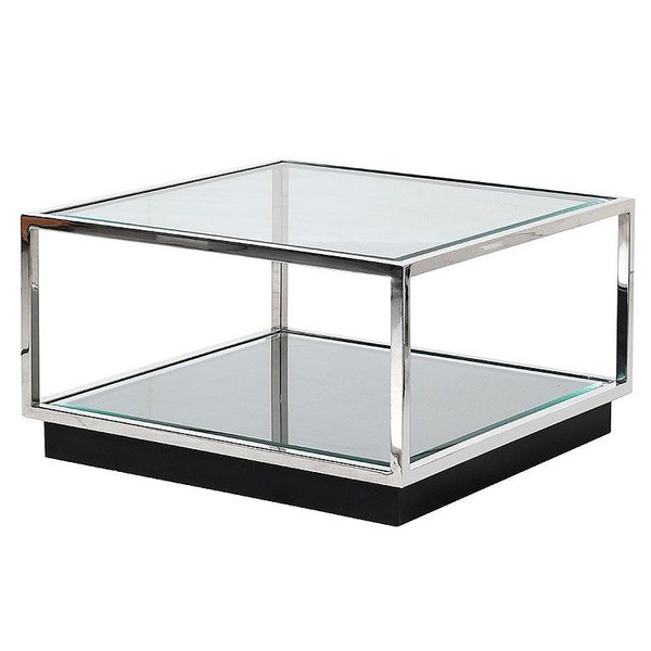 Hazenkamp Couchtisch Glas/Edelstahl/Spiegelglas 65x65cm