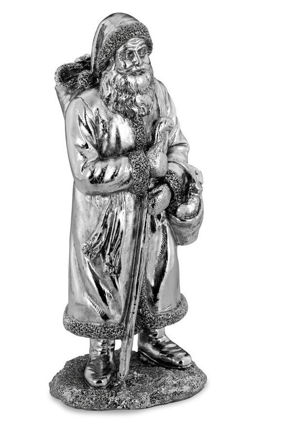 Santa Claus mit Stock Silber 29,5cm