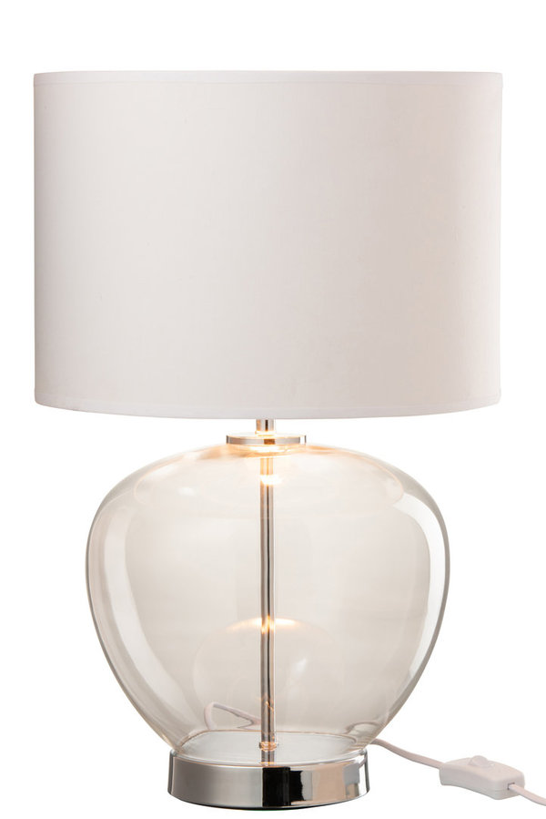 Tischlampe Klarglas/Weiß 31cm