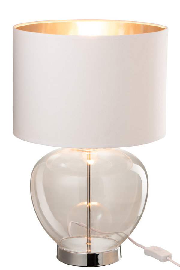 Tischlampe Klarglas/Weiß 31cm
