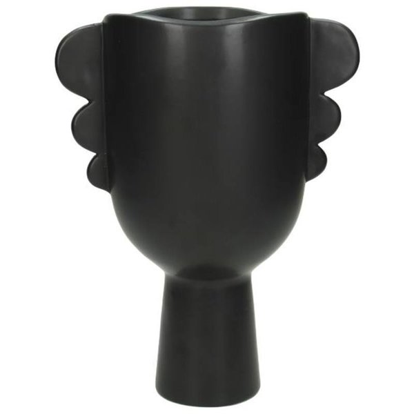 Vase Japandi Face Schwarz 21cm