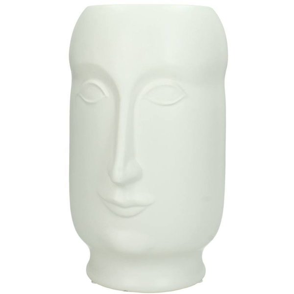 Vase Japandi Face Weiß 23cm