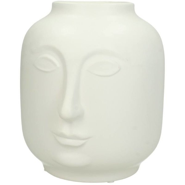 Vase Japandi Face Weiß 19cm