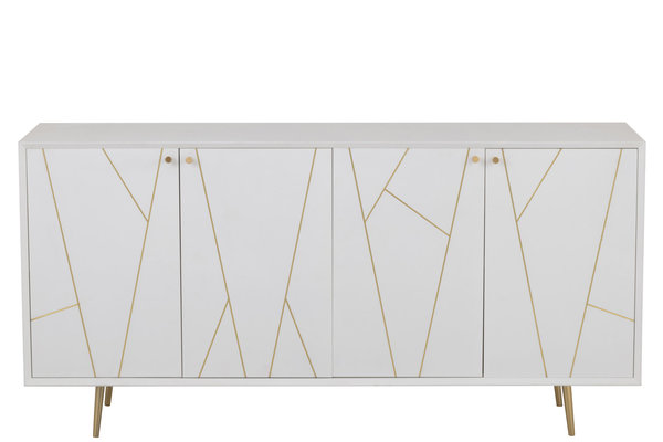 Sideboard Weiß/Gold 160cm