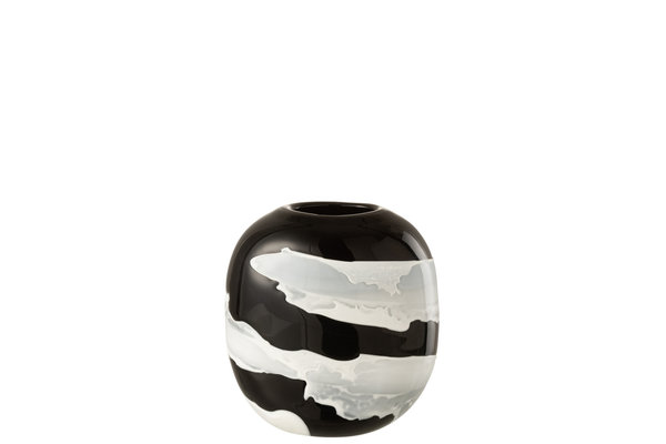 Vase Milano Schwarz/Weiß Noir&Natural 20cm