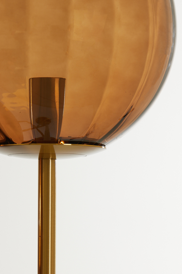 Stehlampe Gold/Braun Glas 182cm