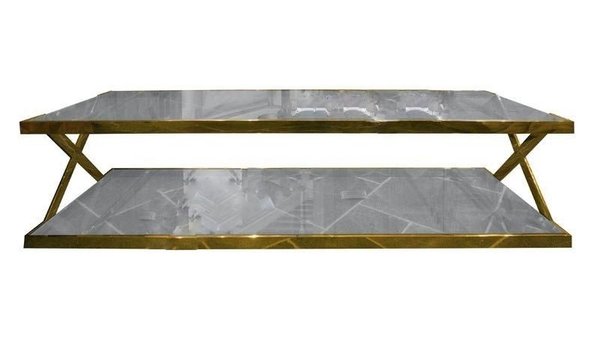 Colmore TV Board Karlstad Edelstahl/Glas Gold 160cm