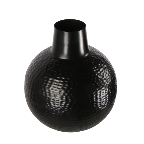 LUX Design Vase Hammered Schwarz 43cm