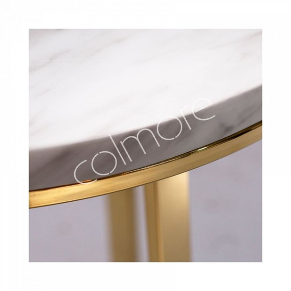 Colmore Beistelltisch Marmor Look White /Gold  50cm