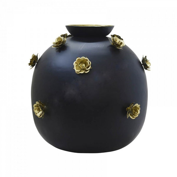 Colmore Vase Black&Gold Roses New Collection 49cm