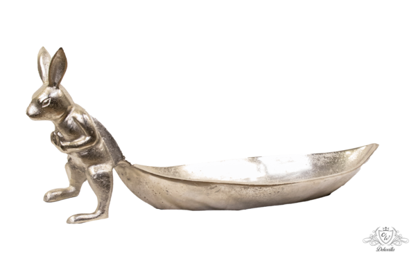 Colmore Schale Hase mit Tablett 52cm Silber