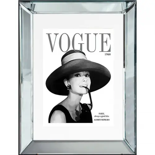 Hazenkamp Wandbild Spiegelglas Vogue Audrey Hepburn 60x80cm