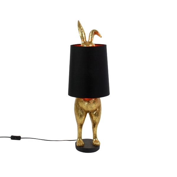 Tischlampe Hase Hidding Rabbit Gold/Schwarz 74cm