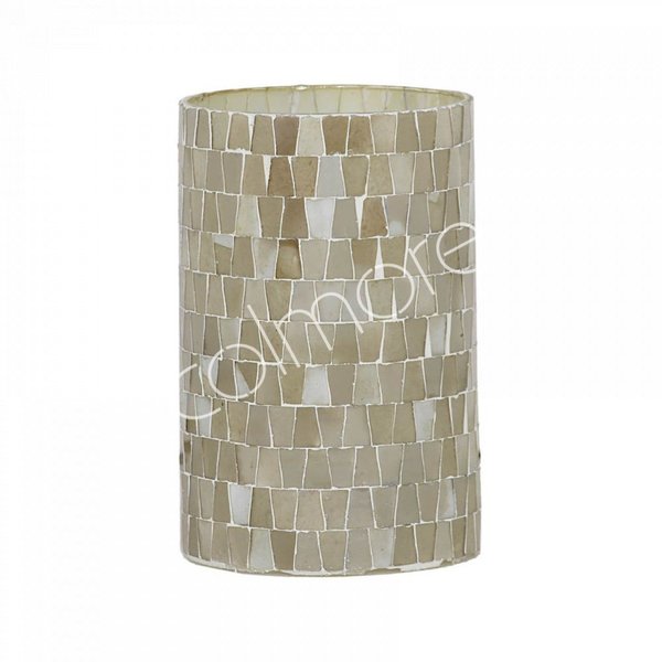 Colmore Windlicht Mosaik Beige/Weiß 20cm