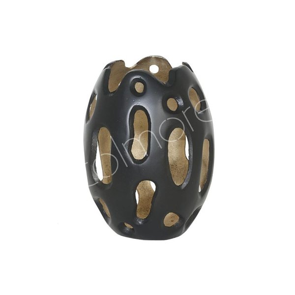Colmore Vase Cut Out Circles Black|Gold 32cm