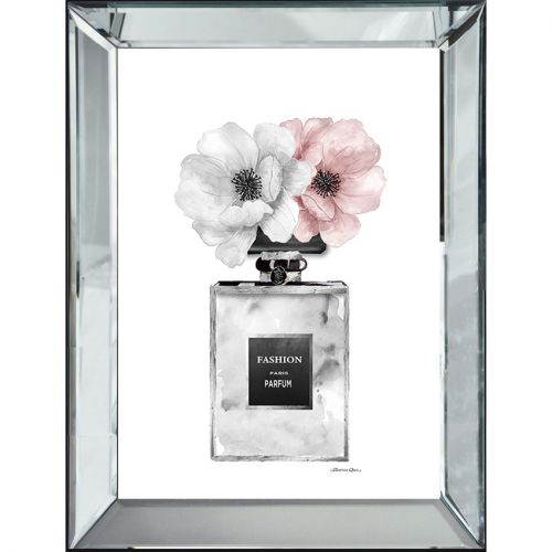 Hazenkamp Wandbild Spiegelrahmen Parfum with Pink Flowers 70|90cm