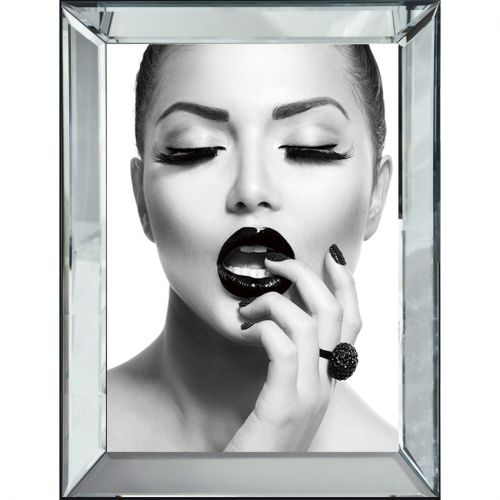 Hazenkamp Wandbild Spiegelglas Lady with Black Lipstick 70|90cm